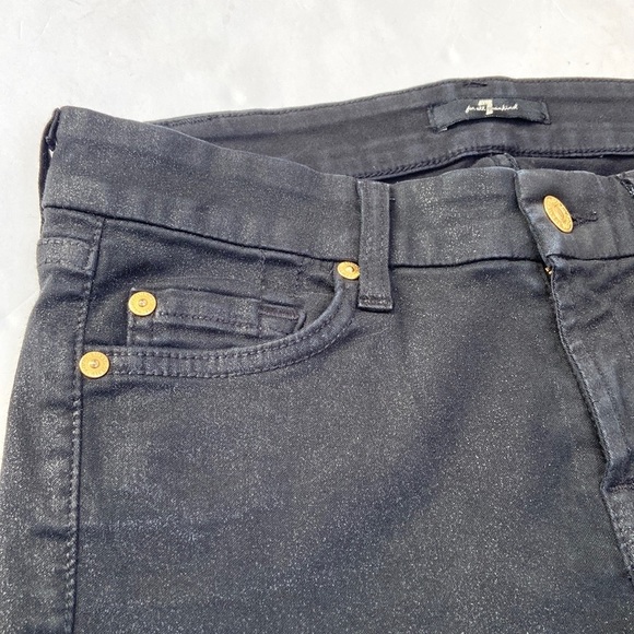 7 For All Mankind Black Coated Jeans - Picture 9 of 10